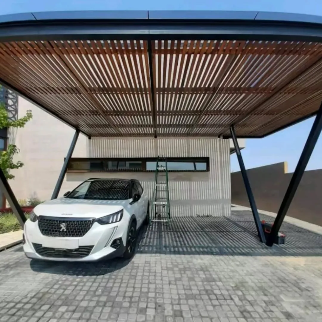 Carport de madera y acero