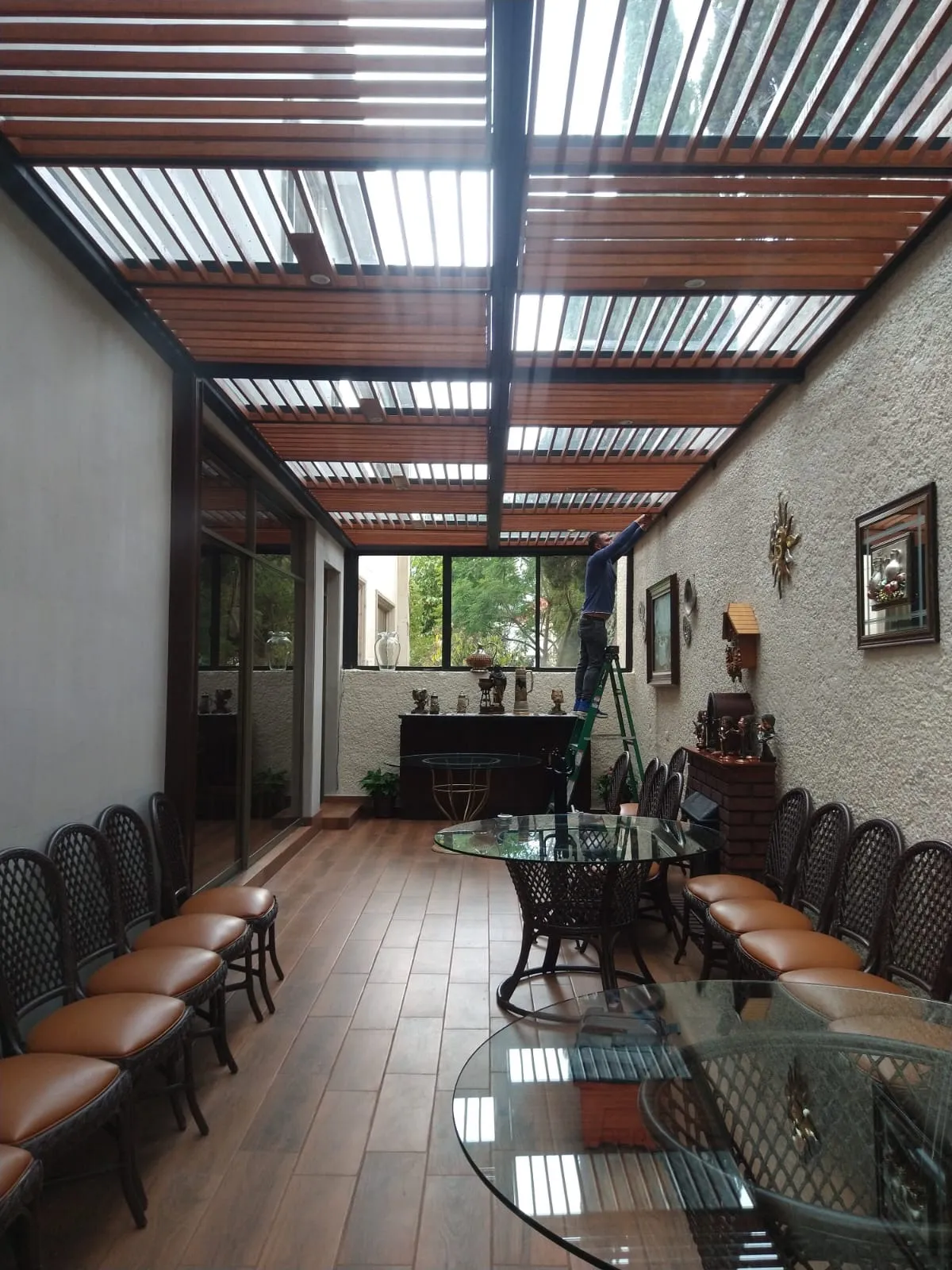 Techado de cristal en patio interior